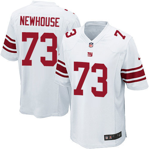 Men's Game Marshall Newhouse Nike Jersey White Road - #73 NFL New York Giants